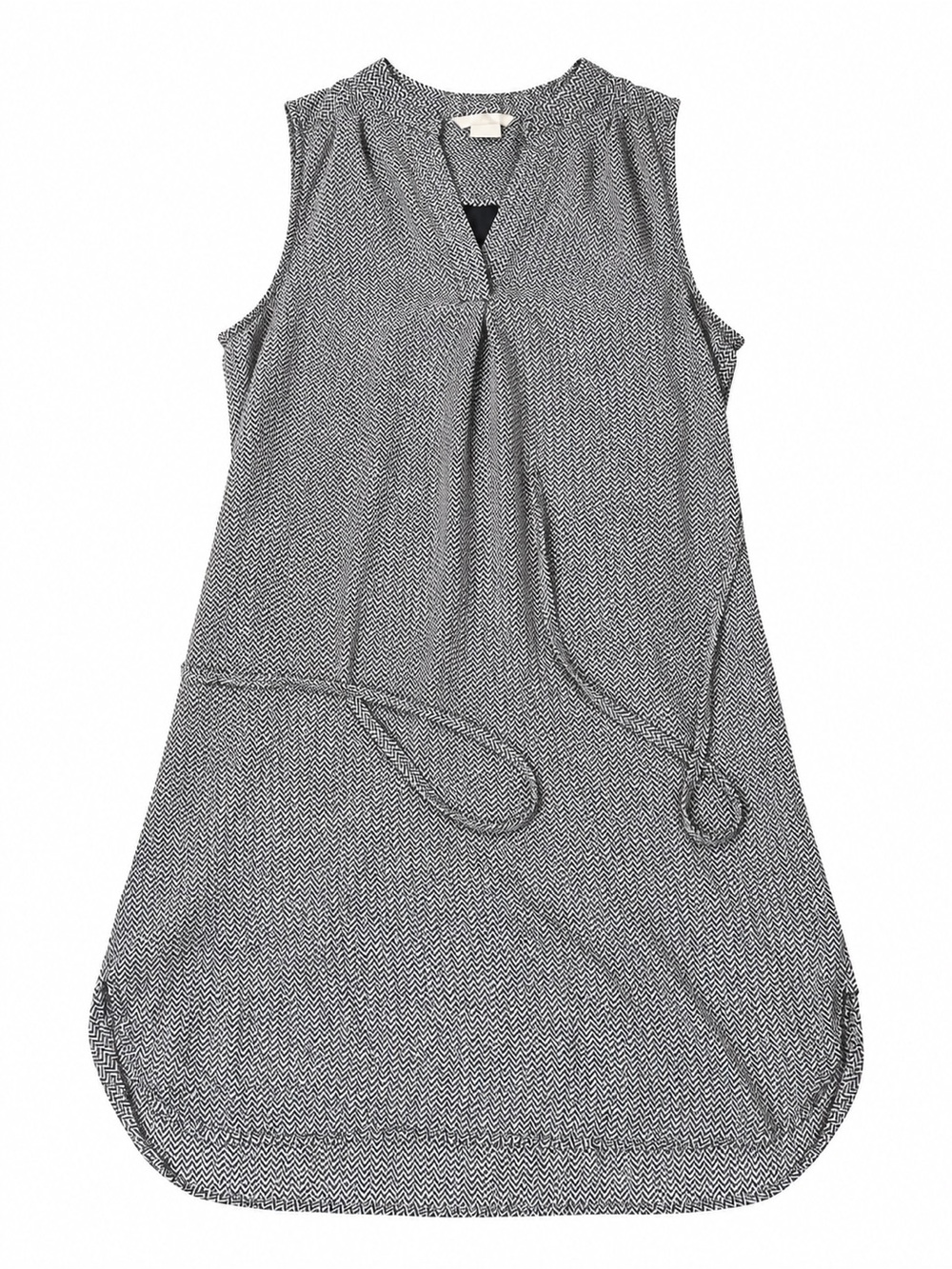 H&M Size 6 Black & White Chevron Sleeveless Tunic Dress